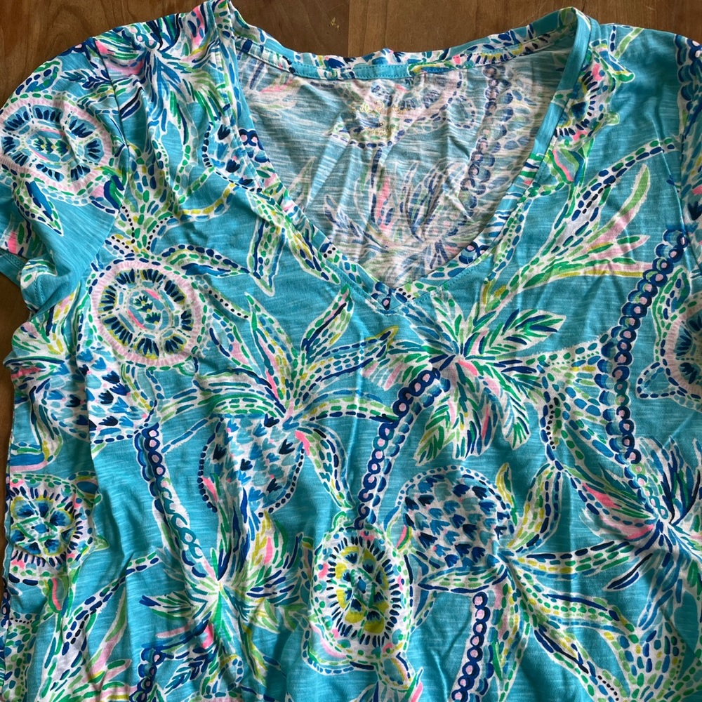 Lilly Pulitzer Tropical Print V-Neck Top